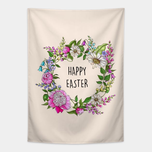 FLORAL EASTER BOUQUET Tapestry by Poppy and Mabel