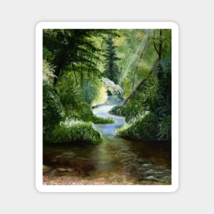 Woodland Stream Oil Painting Magnet