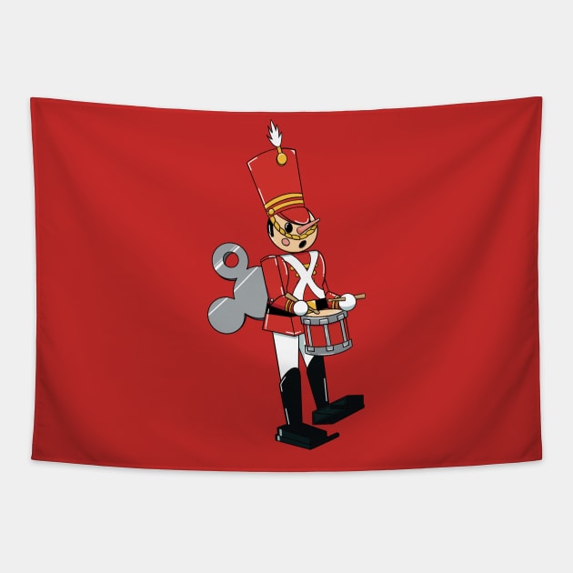 Christmas Toy Solider Drum Line Tapestry by DeepDiveThreads