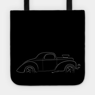 1941 Willys Coupe Gasser - profile stencil, white Tote