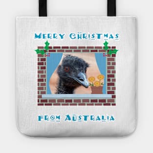 Merry Christmas from Australia with Emu in Window Tote