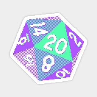 Pixel D20 Dice - Blue and Green Magnet