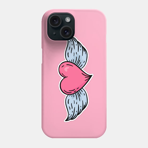 Winged Heart in an Old School Tattoo Style Phone Case by SLAG_Creative