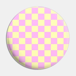 Pink and Yellow Checkered Pattern Pin