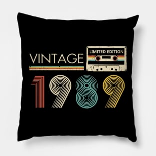 Vintage 1989 Limited Edition Cassette 35th Birthday Pillow