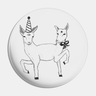 Hellish Siamese Twin Goat Pin