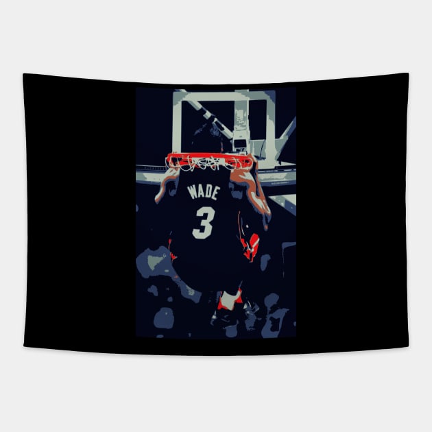 Dwyane Wade Inside the Basket Tapestry by Playful Creatives