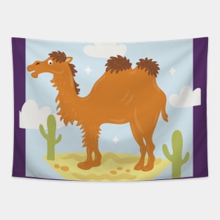 Camel Hand Drawn Illustration Cartoon Tapestry