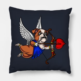 English Bulldog Funny Valentines Day Dog Cupid Pillow