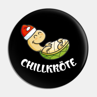 Chillköte lustige Schildkröte mit Weihnachtsmütze Pin