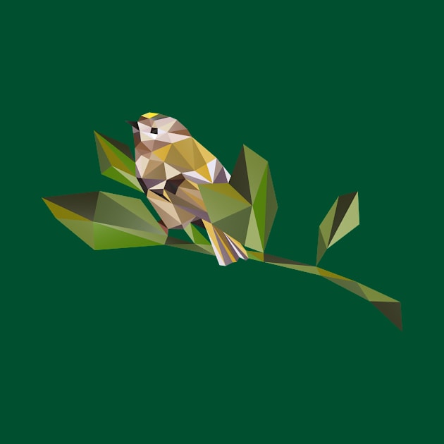 Cute Geometric Goldcrest by XOOXOO