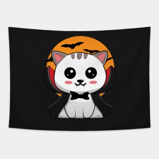 Kawaii Vampire Cat Tapestry