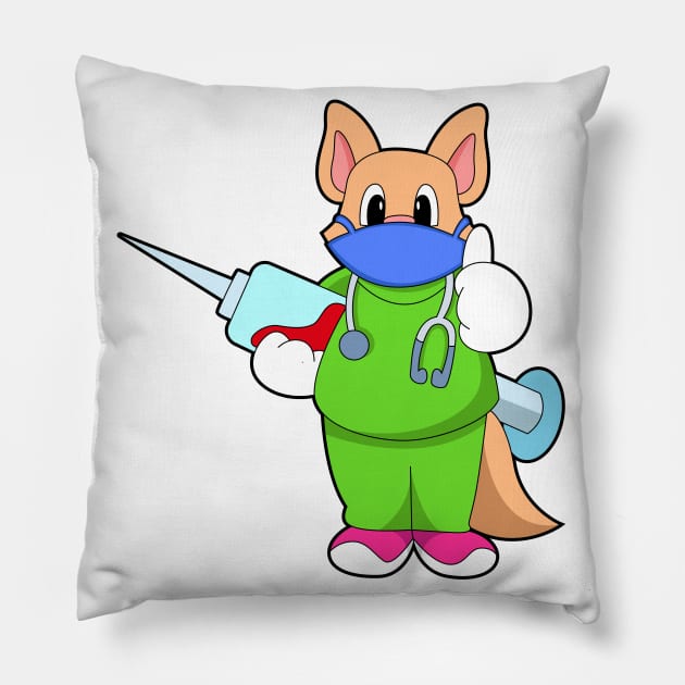 Cat at Vaccination with Syringe Pillow by Markus Schnabel