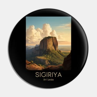 A Vintage Travel Illustration of Sigiriya - Sri Lanka Pin