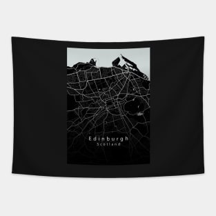 Edinburgh Scotland City Map dark Tapestry