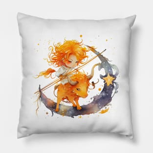 Watercolor Zodiac Sagittarius Pillow