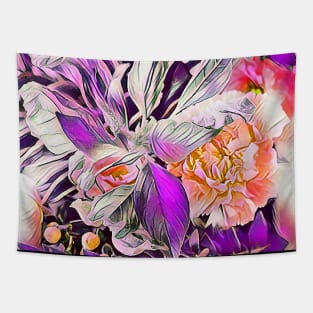 Beautiful Purple and Mixed Colors Flowers Tapestry