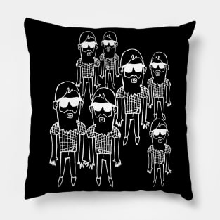 Funny Hipster Beard Guy Repeat Pillow