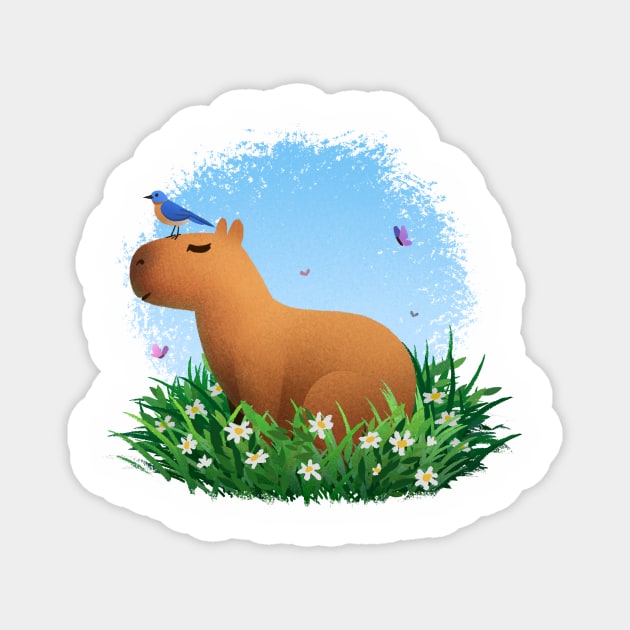 Peaceful Capybara Magnet by baabaa