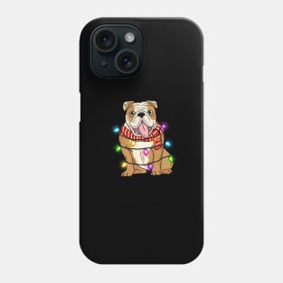 Bulldog Christmas Lights Phone Case