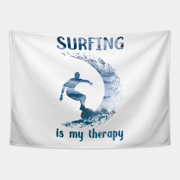 Surfing is my therapy Tapestry by ChezALi