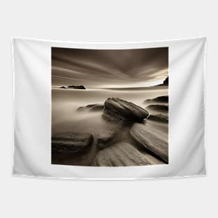 Victorian Coastal landscape Waves Rocks Photo Tapestry