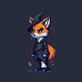 Enchanting Elegance: The Fox As Halloween Witch T-Shirt