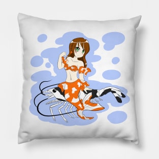 Fantail Goldfish Mermaid with Black Crystal Shrimp Pillow