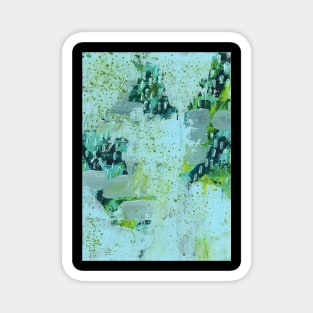 Art Acrylic artwork abstract turquoise Lime Magnet