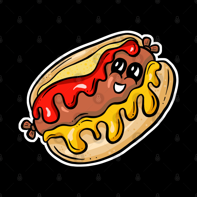 Cute Hotdog Cartoon Character - Bob by Squeeb Creative