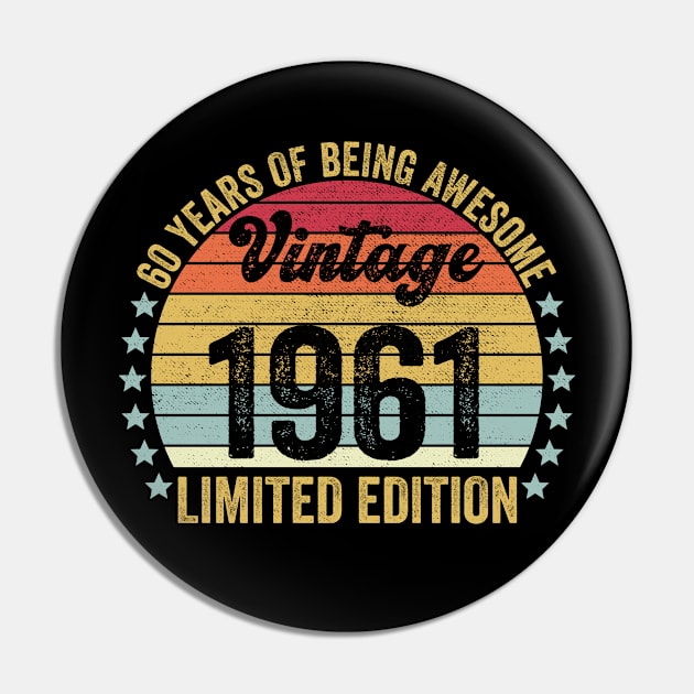 60th Birthday, 60 Year Old Gifts Vintage 1971 Limited Edition Pin by DragonTees