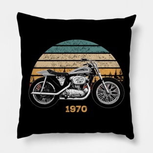 1970 Harley-Davidson XR750 Vintage Motorcycle Design Pillow