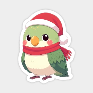 Green Christmas Parrot Magnet