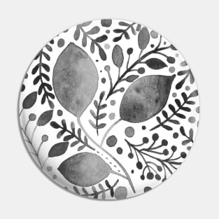 Black and white watercolor leaves Pin