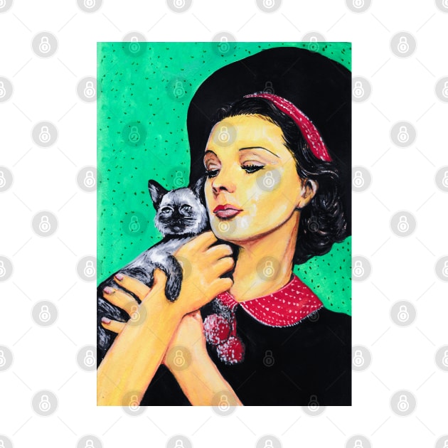 Vivien Leigh and her Siamese cat by Svetlana Pelin