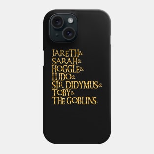 The Labyrinth Gold Metallic Names List Phone Case