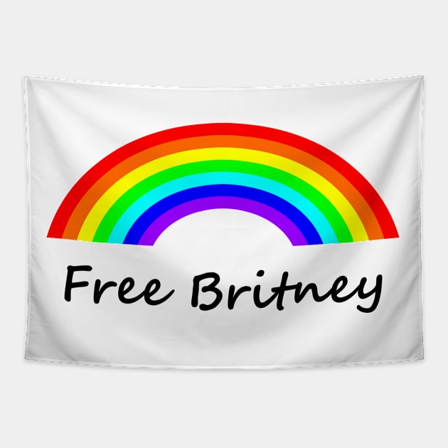 Rainbow Free Britney Typography Tapestry by ellenhenryart