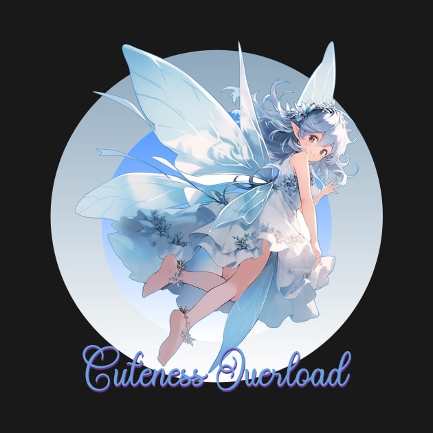 Cuteness Overload Blue Hair Fairy Girl by PlayfulPandaDesigns