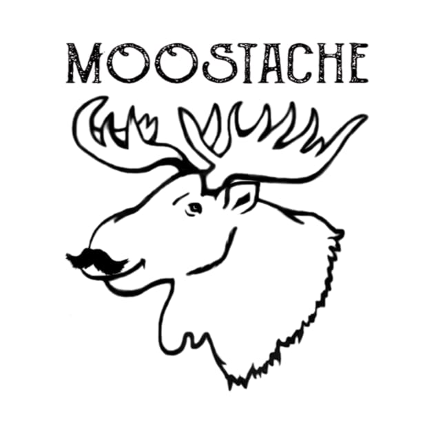 Moose-stache Funny Moose Mustache Artwork Gifts by Jozka