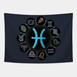 Pisces/The Fish Zodiac Symbol. Tapestry