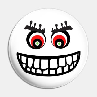 smiley face with crazy eyes Pin