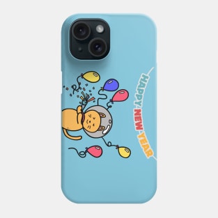 cat New year party girlfriend couple Phone Case