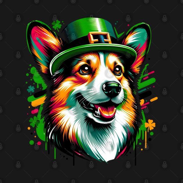 Cardigan Welsh Corgi in Saint Patrick's Day Festivity by ArtRUs