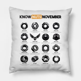 Know Nuts November Funny Word Play Chart Pillow