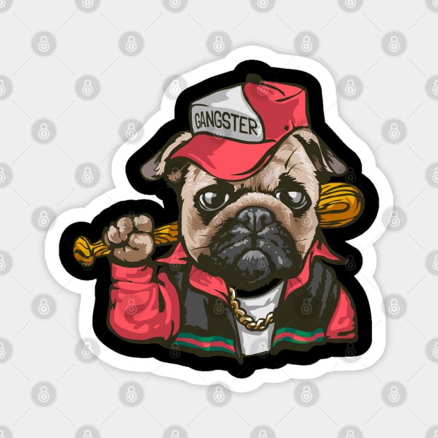 Gangster pug dog Magnet by sharukhdesign