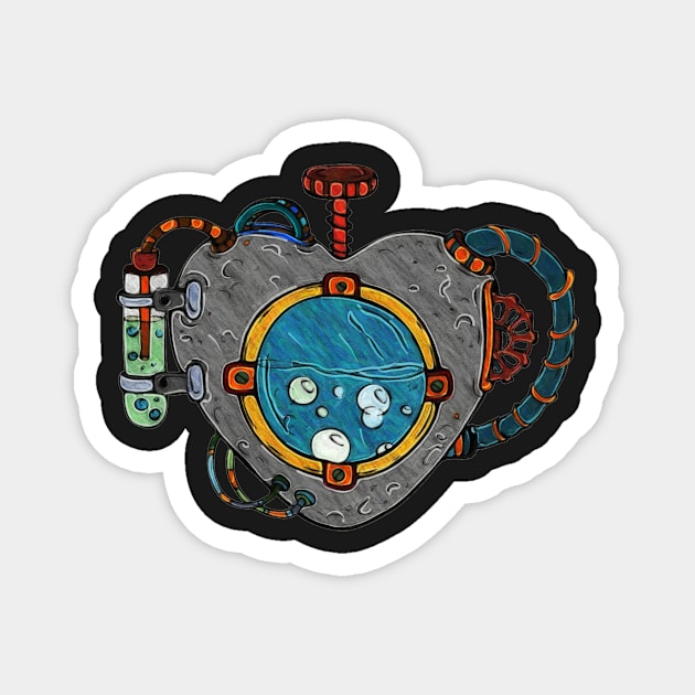 Steam Powered Heart Magnet by cannibaljp