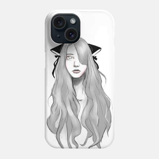 Black Cat Phone Case by TrueNoir