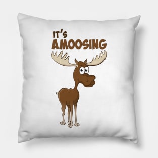 ‘It’s Amoosing” - vector illustration of a moose Pillow