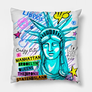 New York City, American liberty, freedom. Cool t-shirt quote trendy street art Pillow