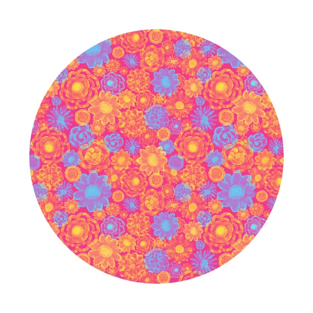 Vivid Flowers Pattern with Bold Colors by Alice_Wieckowska